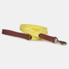 piel vacuno correa tejido perros Sun amarillo – LOLO'S