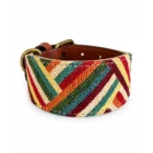 Vista exterior del Collar para galgos Green con tejido multicolor